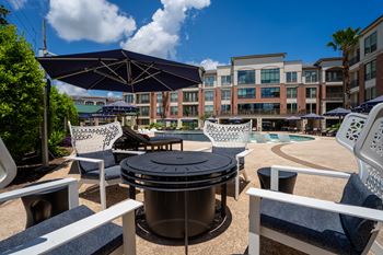 Outdoor patio with seating